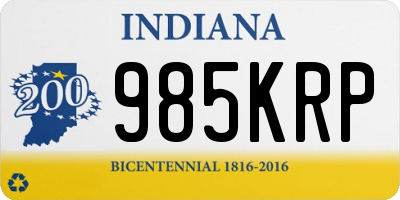 IN license plate 985KRP