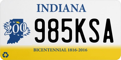 IN license plate 985KSA