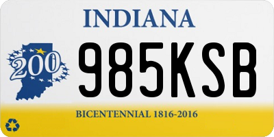 IN license plate 985KSB