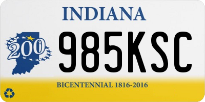 IN license plate 985KSC