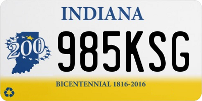 IN license plate 985KSG