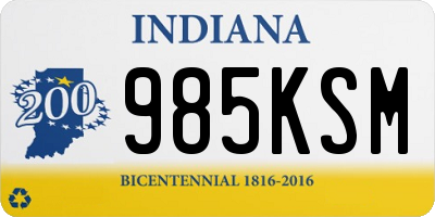 IN license plate 985KSM