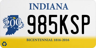 IN license plate 985KSP