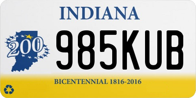 IN license plate 985KUB