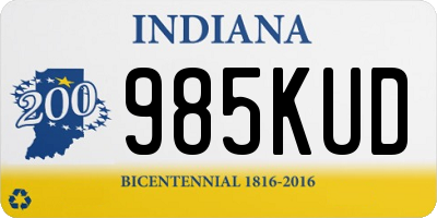 IN license plate 985KUD