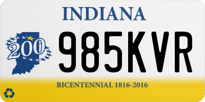IN license plate 985KVR