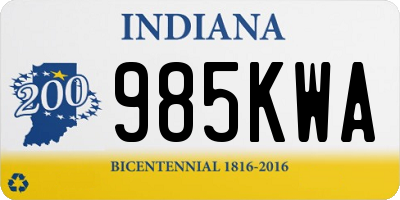 IN license plate 985KWA