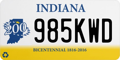 IN license plate 985KWD