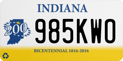 IN license plate 985KWO