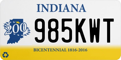 IN license plate 985KWT