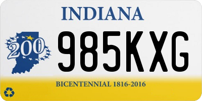 IN license plate 985KXG