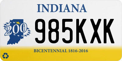 IN license plate 985KXK