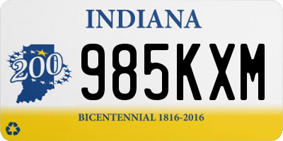 IN license plate 985KXM