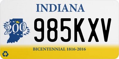 IN license plate 985KXV