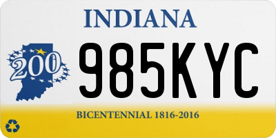 IN license plate 985KYC