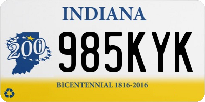 IN license plate 985KYK