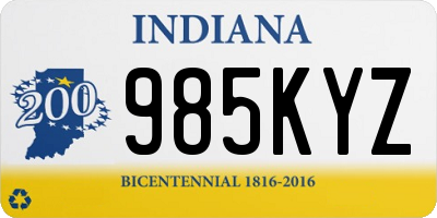 IN license plate 985KYZ