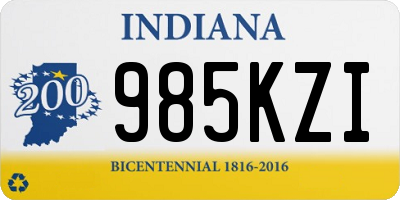 IN license plate 985KZI