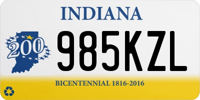 IN license plate 985KZL