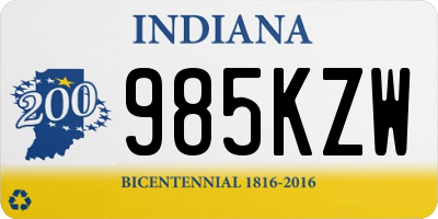 IN license plate 985KZW