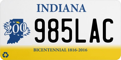 IN license plate 985LAC