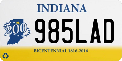 IN license plate 985LAD