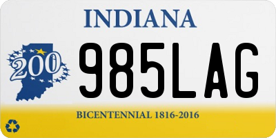 IN license plate 985LAG