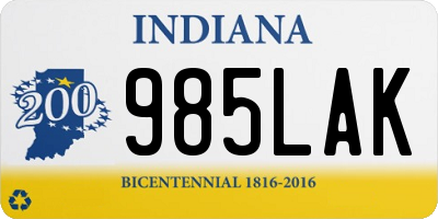 IN license plate 985LAK