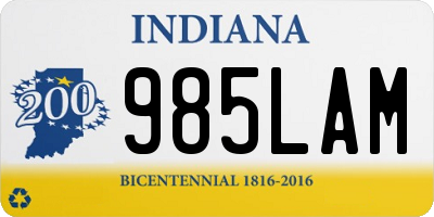 IN license plate 985LAM