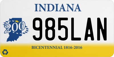 IN license plate 985LAN