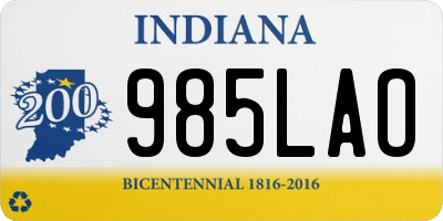 IN license plate 985LAO