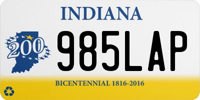 IN license plate 985LAP