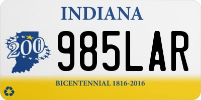 IN license plate 985LAR