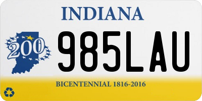 IN license plate 985LAU