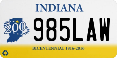 IN license plate 985LAW