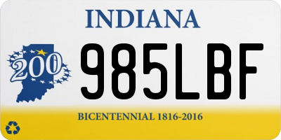 IN license plate 985LBF