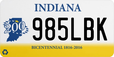 IN license plate 985LBK