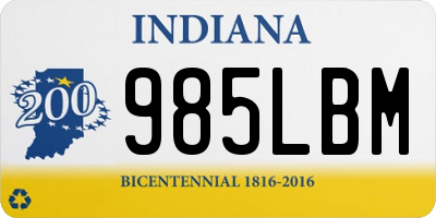 IN license plate 985LBM