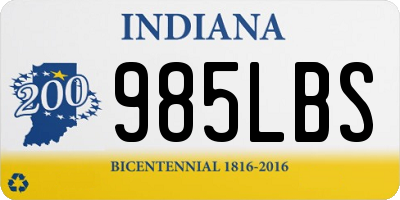 IN license plate 985LBS