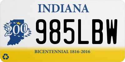 IN license plate 985LBW