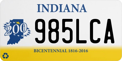 IN license plate 985LCA