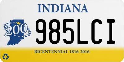 IN license plate 985LCI