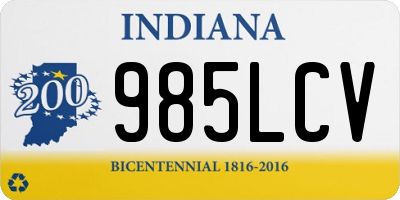 IN license plate 985LCV