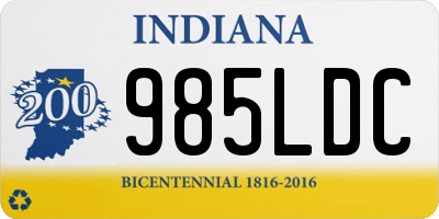 IN license plate 985LDC