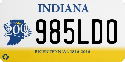 IN license plate 985LDO