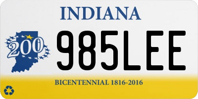 IN license plate 985LEE