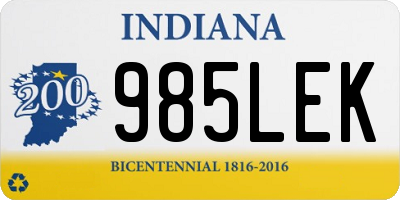 IN license plate 985LEK