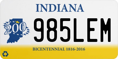 IN license plate 985LEM