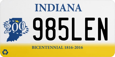 IN license plate 985LEN
