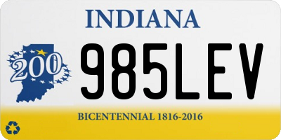 IN license plate 985LEV